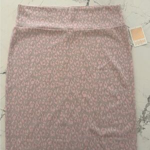 NWT LulaRoe Pink & Silver Leopard Print Pencil Skirt